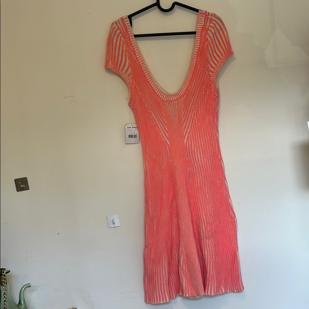 Free People Pink Ribbed Sheath Dress
